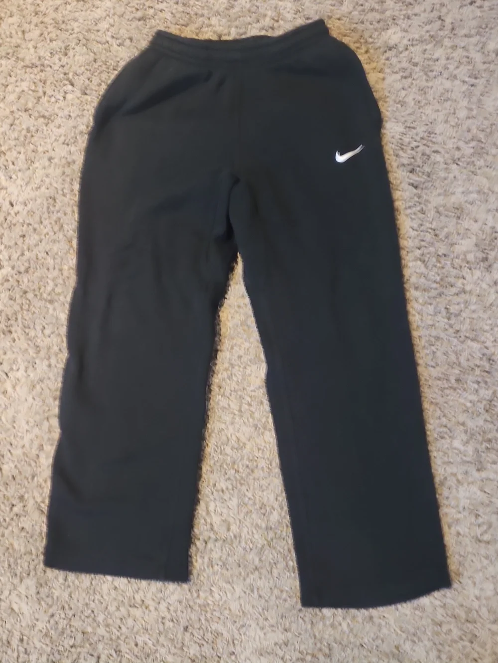 Nike Kids Black Sweatpants with White Swoosh